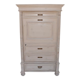Painted Pine "Faux Secrétaire" One Door Armoire For Sale