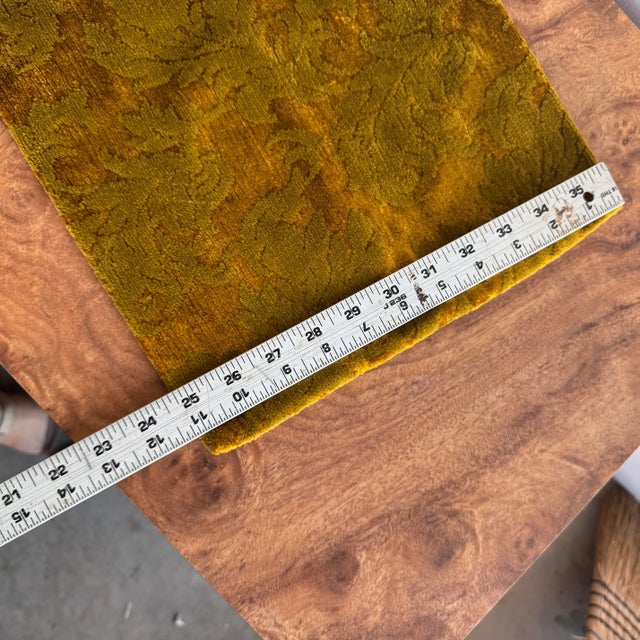 Vintage Green and Gold Velvet Damask Pillow Cover For Sale In Columbia, SC - Image 6 of 6