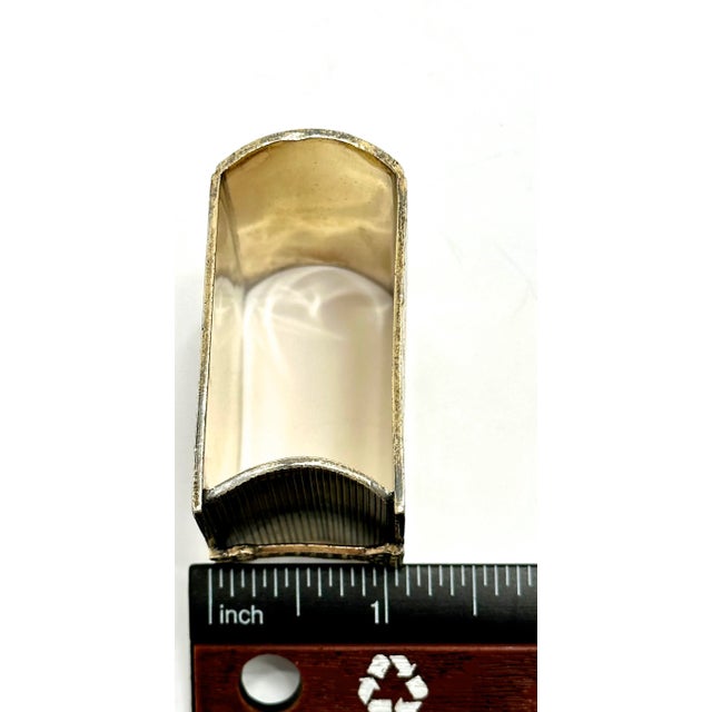 Large Unusual Beautifully Hand Engraved Antique Victorian Book - Bible Form Sterling Silver Napkin Ring - Circa 1870s For Sale - Image 11 of 12