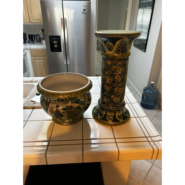 Chinese Early 20th Century Chinese Planter and Pedestal For Sale - Image 3 of 7