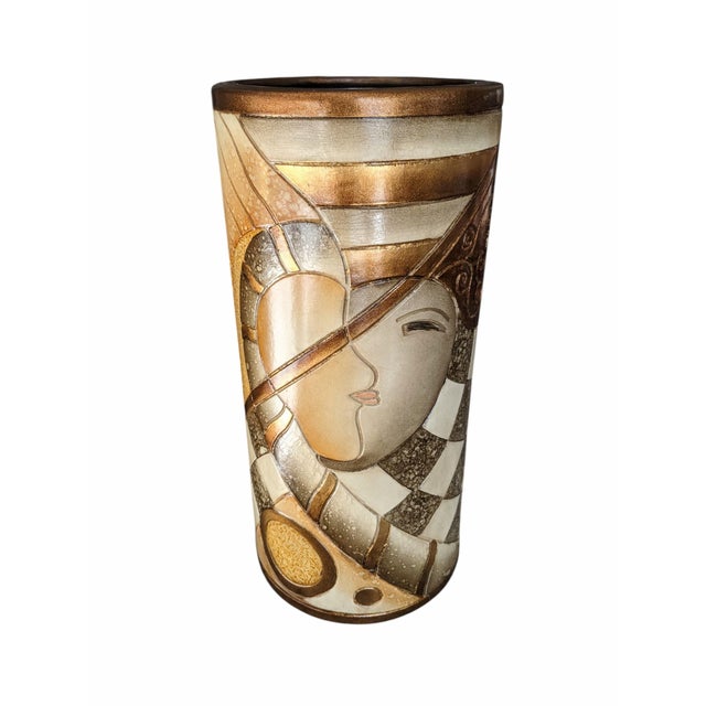 Ceramic Vintage Abstract Cubist Alexander Kalifano Vase For Sale - Image 7 of 9
