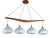Swedish Teak and Glass Four Light Hanging Lamp, 1960s For Sale