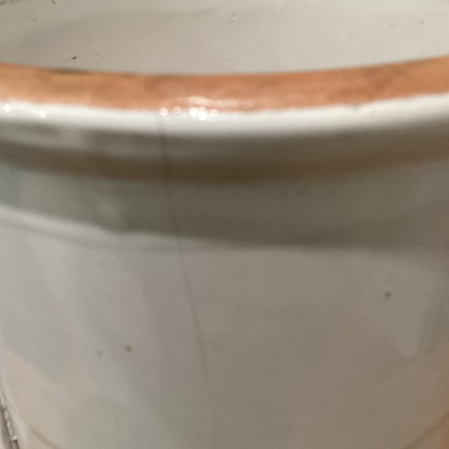 Ceramic Antique Rustic Ceramic European Glazed Stoneware Confit Pot/ Urn With Handles For Sale - Image 7 of 12
