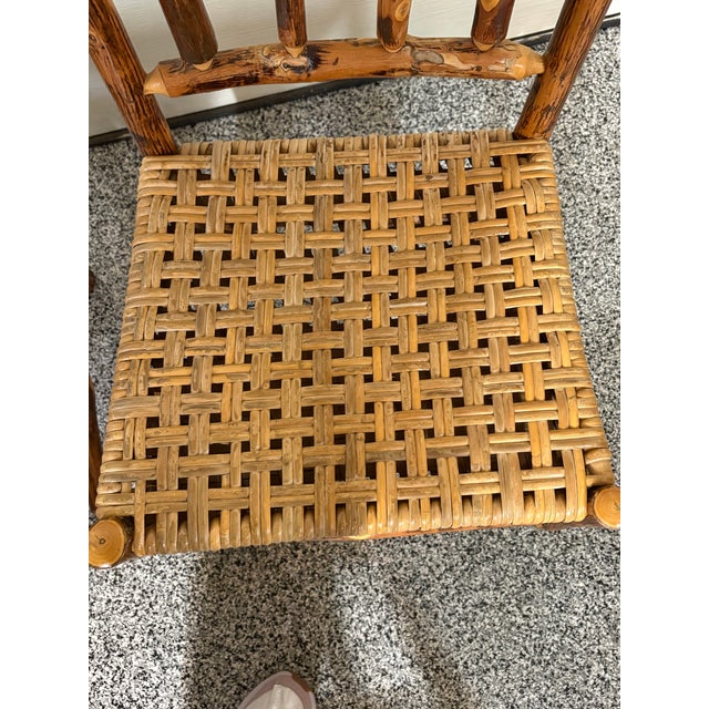 Farmhouse Early 20th Century Rustic Hicckory Spindle-Back Dining Chairs - Set of 6 For Sale - Image 3 of 9