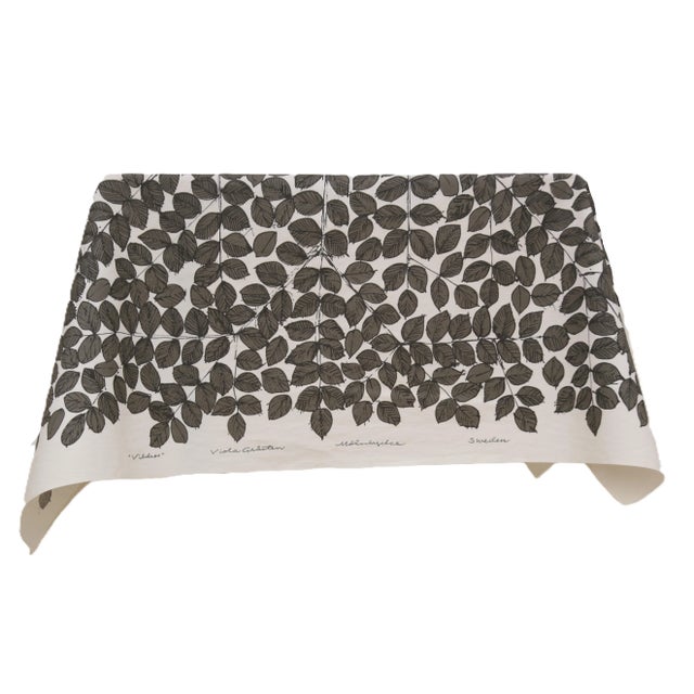 1958 Mid-Century Scandinavian Textile by Renowned Swedish Designer Viola Gråsten, Tapestry Tablecloth For Sale - Image 10 of 17