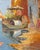 Wegener, Boats on the Lake, 1970s, Oil Painting on Canvas For Sale - Image 6 of 7