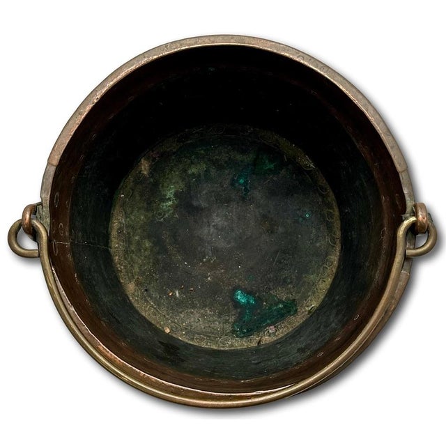 Outstanding & Rare Large Antique American Hand Wrought Heavy Solid Copper Farm Utility Pail - Bucket Dated 1849 For Sale - Image 10 of 18