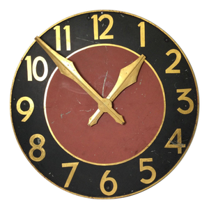 Large Architectural Clock Face with Gilt Numbers and Hands