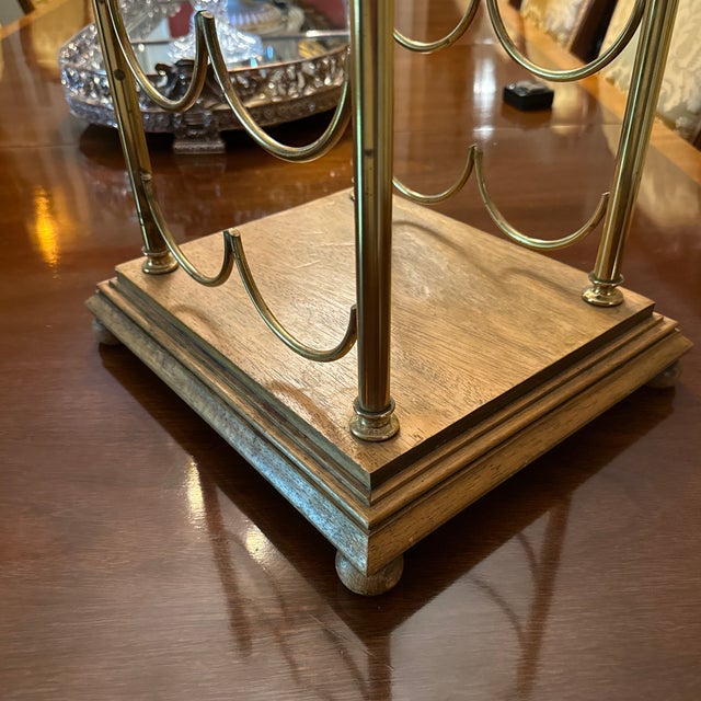 Maison Jansen Brass & Mahogany Wine Rack For Sale - Image 4 of 6