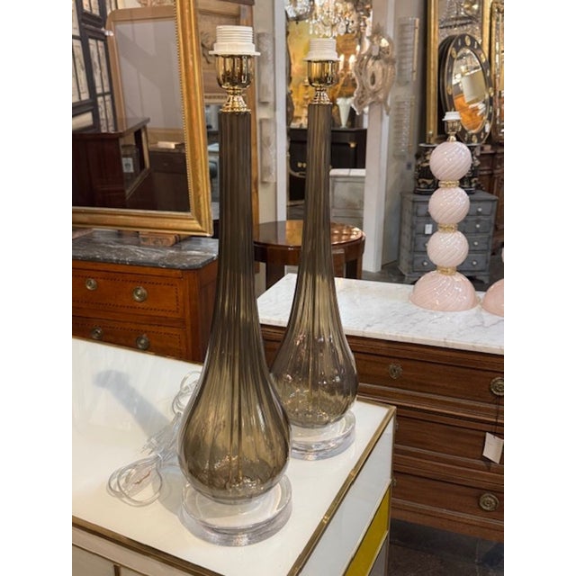 Fume Murano Glass Bulb Form Lamps For Sale In Dallas - Image 6 of 6