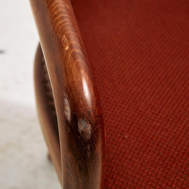 Wood Beech and Rattan Armchair, 1970s For Sale - Image 7 of 15