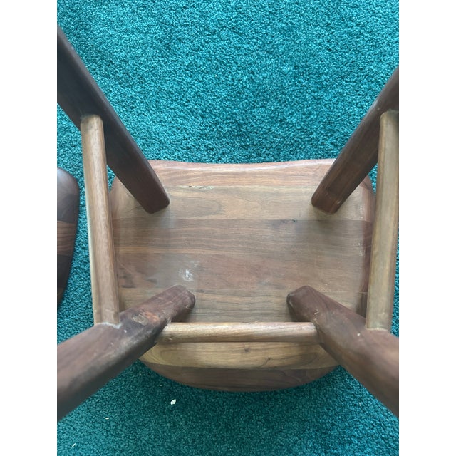 Organic Modernism Walnut Bar Stools- Set of 2 For Sale - Image 10 of 10