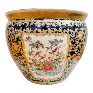 Large Scale Chinese Export Rose Canton Fish Bowl Planter