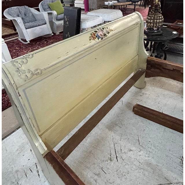 Antique Hand Painted Pine Sleigh Bed Chairish