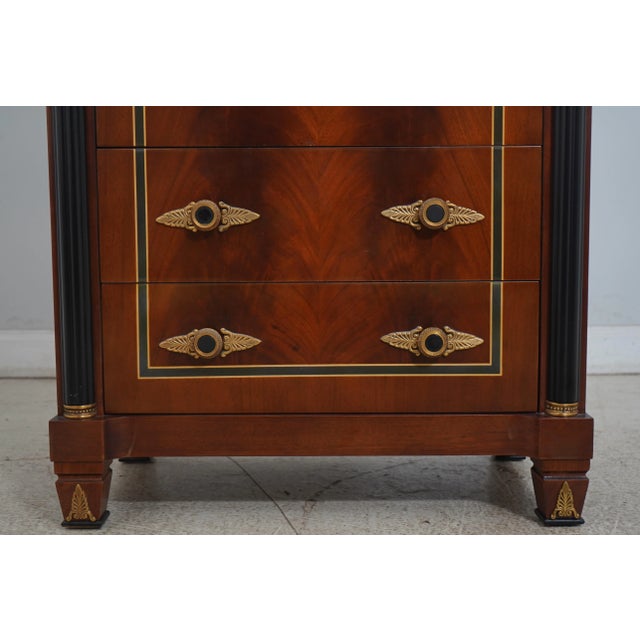 Neoclassical 6 Drawer Inlaid High Chest For Sale - Image 10 of 12