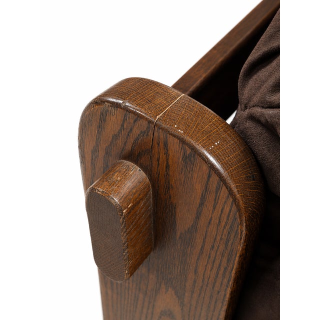 Brutalist Oak Armchair, 1970s For Sale - Image 9 of 10