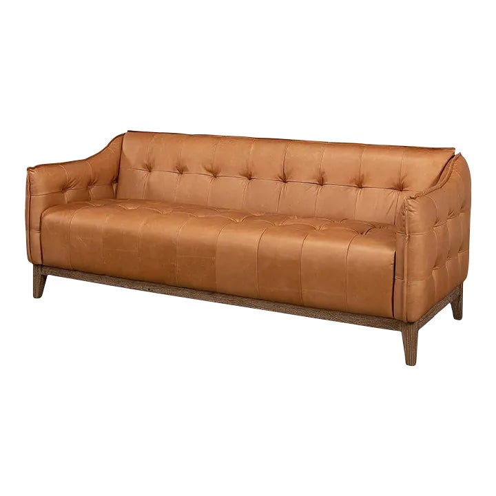 Modern Tufted Leather Sofa Chairish