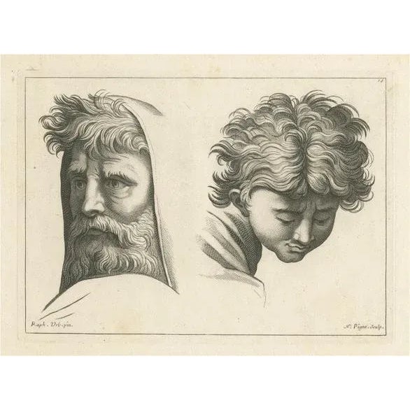 Paper Pigné, Wisdom and Innocence: Contrasts in Time, 1740, Engraving For Sale - Image 7 of 7