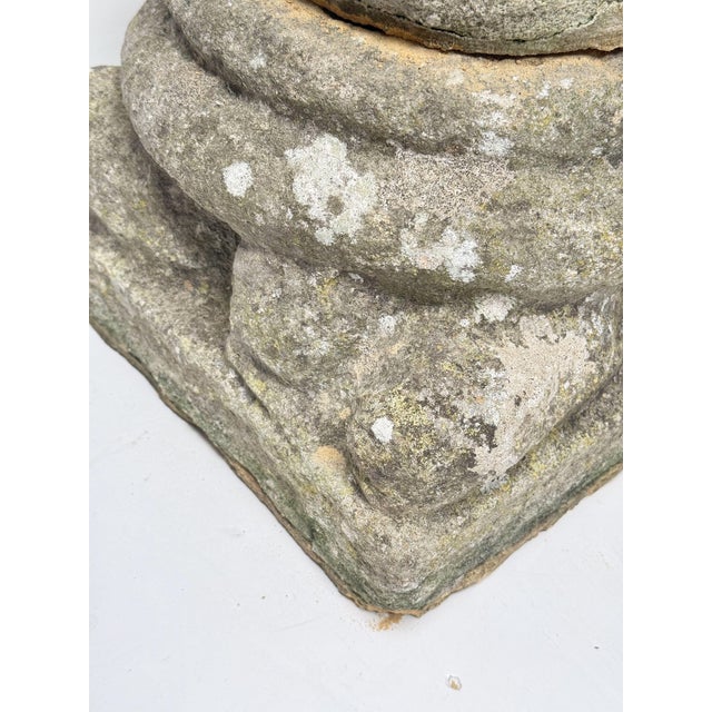 English Garden Stone Planter or Urn on Pedestal Stand in the Medieval Style For Sale - Image 11 of 11