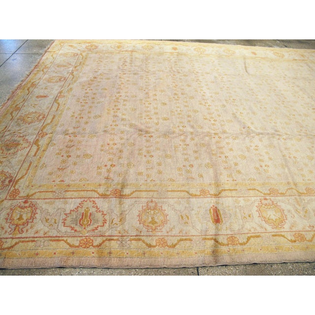 Textile Galerie Shabab Collection Early 20th Century Turkish Oushak Carpet For Sale - Image 7 of 8