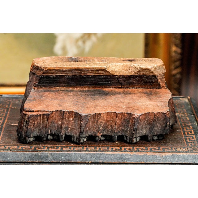 1920s Amazing Antique Handmade Carved Wood Antique Asian Textile Printing Block Fabric Stamper Unique Bohemian Home Decor Object For Sale - Image 5 of 10