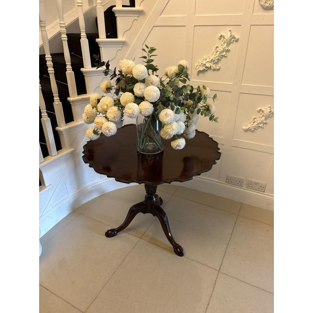 Antique George III Mahogany Piecrust Tilt Top Dining Centre Table, 1780 For Sale - Image 3 of 13