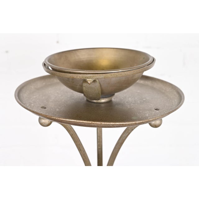 Tiffany Studios Tiffany Studios New York Art Deco Silver Floor Standing Ashtray For Sale - Image 4 of 12