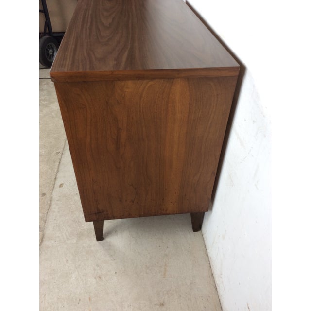 Mid Century Modern Three Drawer Chest With Curved Drawer Fronts and Brass Hardware For Sale - Image 17 of 17