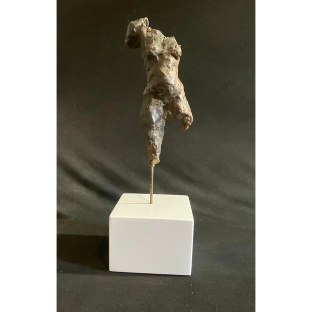 Figurative Mid- Century Modern Bronze Abstract Figurative Female Sculpture (14” High) For Sale - Image 3 of 5