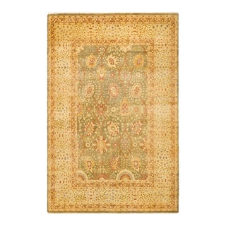 Mogul, One-of-a-Kind Hand-Knotted Area Rug in Green, 6' 3" x 9' 6" For Sale