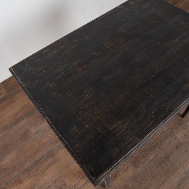 Mid 19th Century 19th Century Swedish Black Side Table With Single Drawer For Sale - Image 5 of 14
