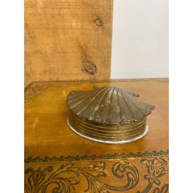 Vintage Brass Scallop Shell Trinket Box