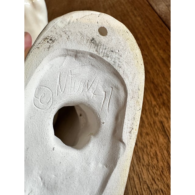 Pair of Vintage 1977 Nancy Funk White Ceramic Wall Mounted Hands - Signed For Sale - Image 11 of 11
