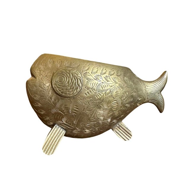 Vintage Brass Fish Vase/Ashtray/Bowl For Sale In Charleston - Image 6 of 8