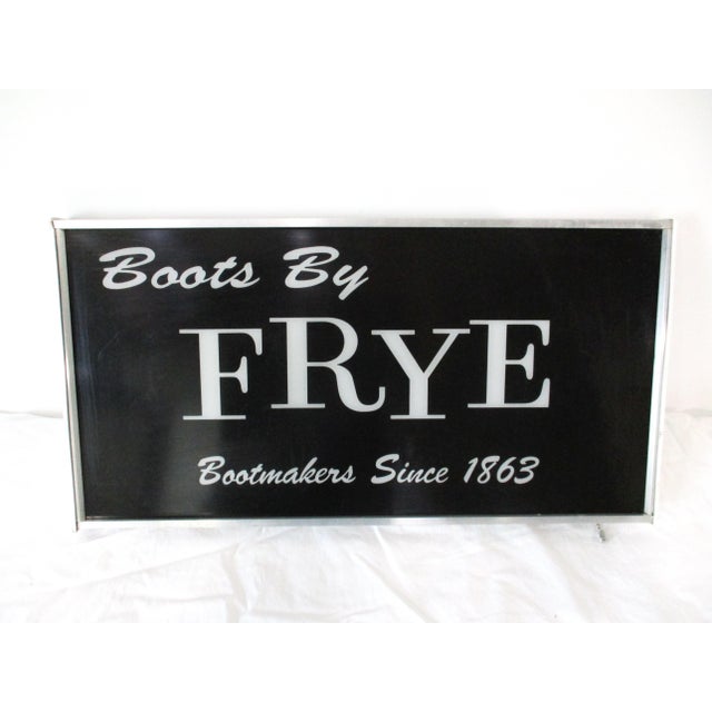 Electric Neon Clock Company Vintage Frye Boot Light Up Advertising Sign For Sale - Image 4 of 13