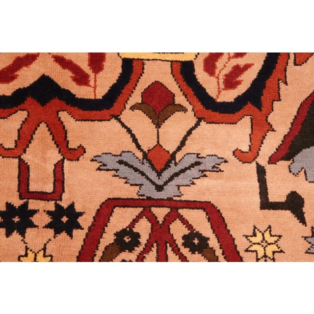 Tan 1980s 1980s Vintage Rustic Kargahi Tan/Red Hand Knotted Rug For Sale - Image 8 of 9