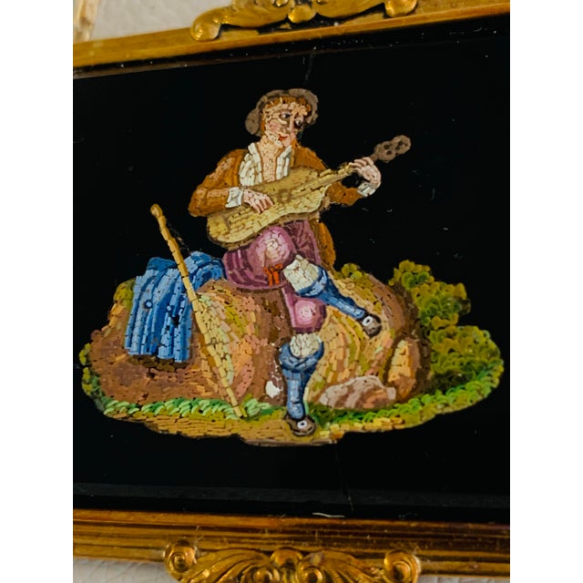 Antique Micro Mosaic Pendant Necklace – 14k Gold Frame For Sale - Image 4 of 10