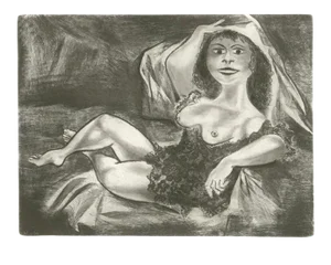 1965 William Gropper Duchess Female Nude Lithograph