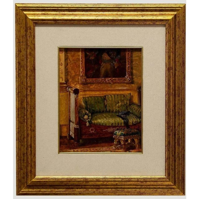 Alexander Sergheev, A French Room, Oil on Board, 1990s, Framed For Sale - Image 4 of 4