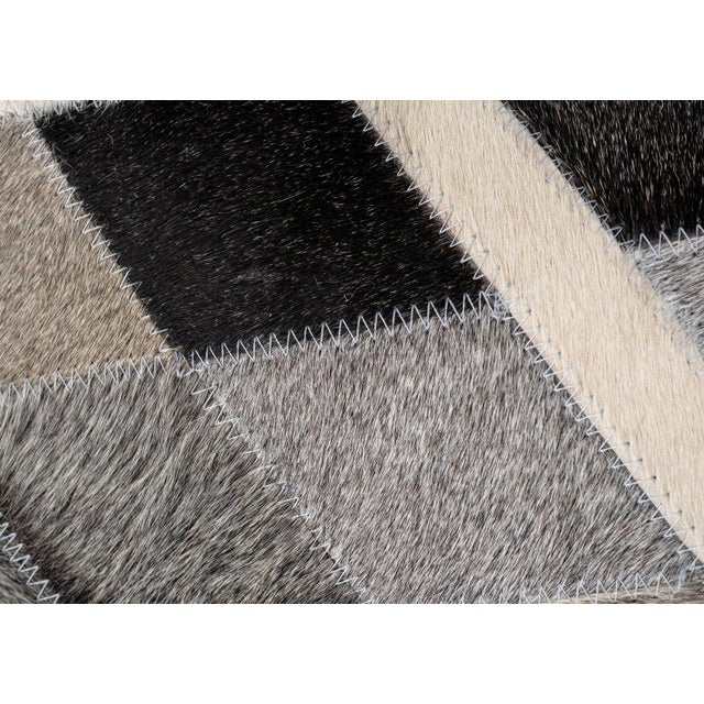 Textile Pair of Canvello Genuine Cowhide Leather Decorative Throw Pillows With Feather Down Insert Included For Sale - Image 7 of 8