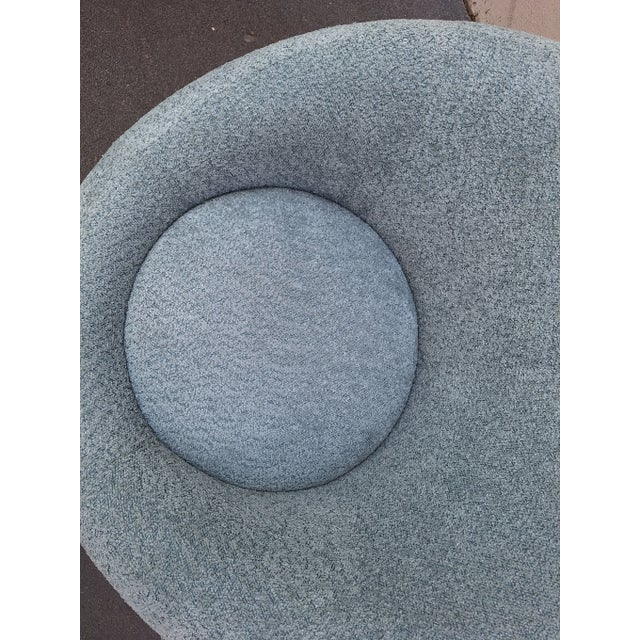Set of Vintage Tub Chairs in Light Blue Bouclé Fabric, 2000s For Sale - Image 6 of 13