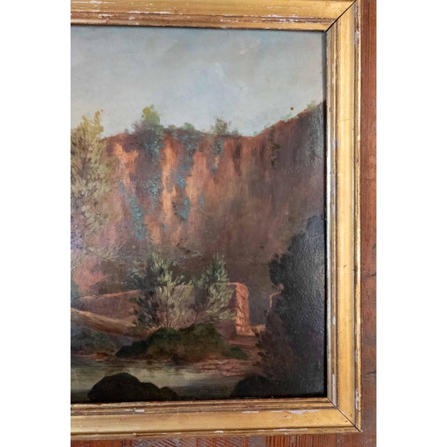 19th Century French Italian Campagna Landscape Painting Attributed to Paul Jean Flandrin For Sale - Image 12 of 15