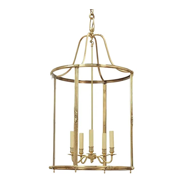 Classic Brass Hall Lantern For Sale