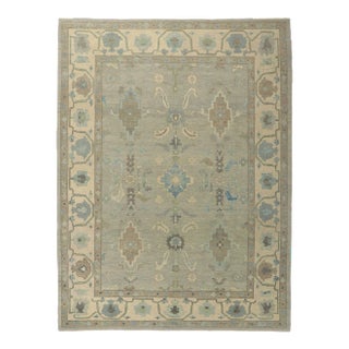 Modern Style Turkish Oushak Rug, 09'02 X 12'01 For Sale