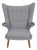 Papa Bear Chair in Grey Hallingdal 130 Fabric by Hans Wegner, 1960s For Sale