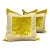 Yellow Velvet & Embroidered Tape Throw Pillow Pair For Sale