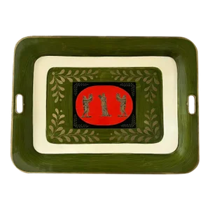 Italian Tole Peinte Tray With Neoclassical Design