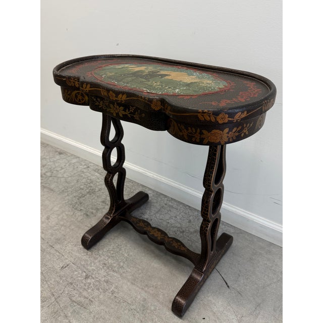 Vintage Chinoiserie Japanned Accent Table With Drawer For Sale - Image 18 of 18