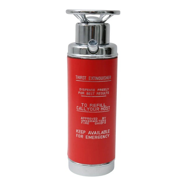 Mid-Century Modern Musical Decanter Red Fire Extinguisher Form For Sale - Image 10 of 10
