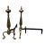 1920s Antique 1920s Brass Fireplace Andirons Pair Refurbished Colonial Hearth Decor For Sale - Image 5 of 18